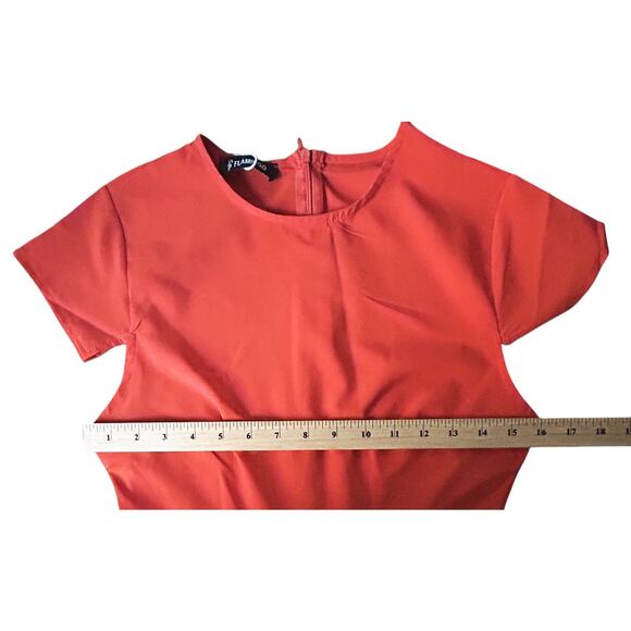 NWT Flamingo High Front Orange Maxi Dress Women's Small - Picture 3 of 9